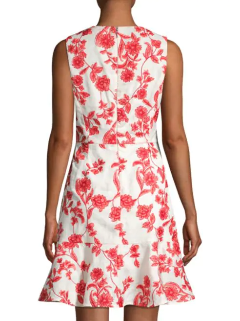 Scarlet Embroidered Flounce Hem Dress - Image 2