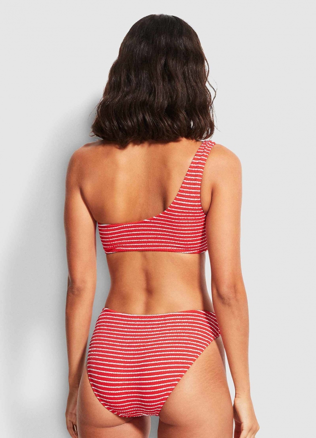 Seaside Stripe One Shoulder One Piece - Image 3