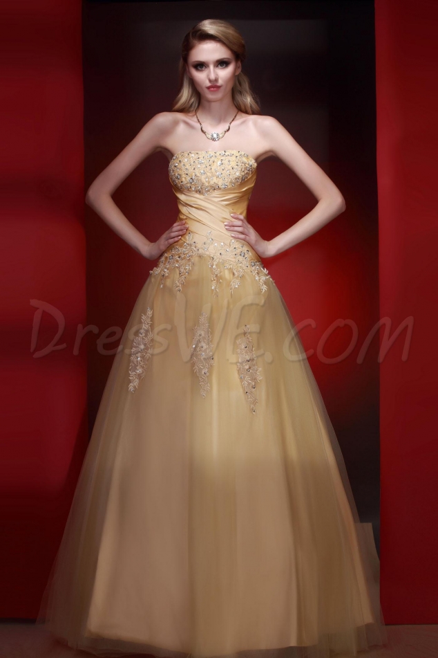 Sexy A-Line Strapless Floor-Length Empire Waistline Dasha's Prom Dress