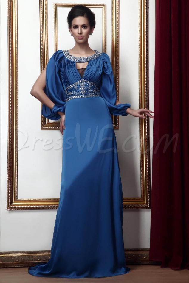 Sexy Sheath Bateau Long Sleeves Brush Train Taline's Mother Dress Inspired by Sheri Shepherd at 84th