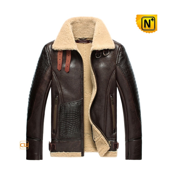 Shearling Aviator Jacket Brown CW856118