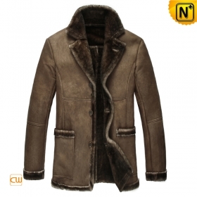Shearling Lined Mens Leather Coat CW851298