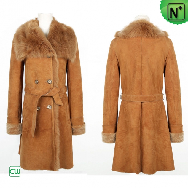 Shearling Lined Pea Coat CW640235