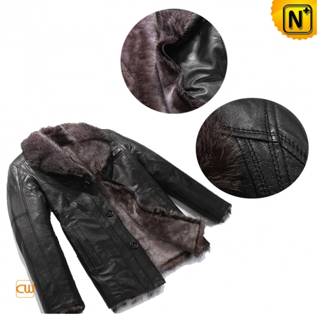 Shearling Sheepskin Coat Jacket Mens CW819068