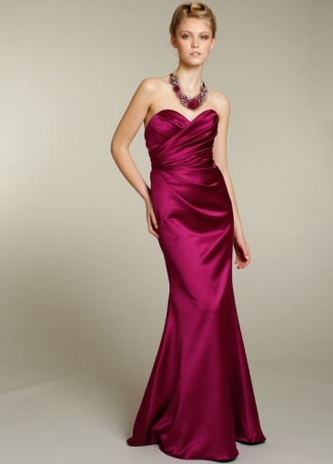 Sheath Column Sweetheart Court Train Purple Bridesmaid Dress Bbjh0103