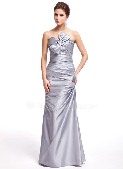 Sheath Sweetheart Floor-Length Taffeta Prom Dress With Ruffle 