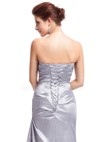 Sheath Sweetheart Floor-Length Taffeta Prom Dress With Ruffle  - Image 3