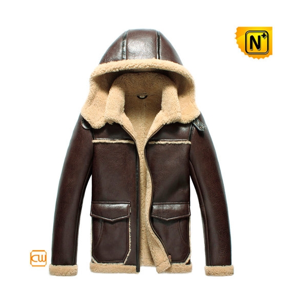Sheepskin Bomber Jacket with Hood CW856160