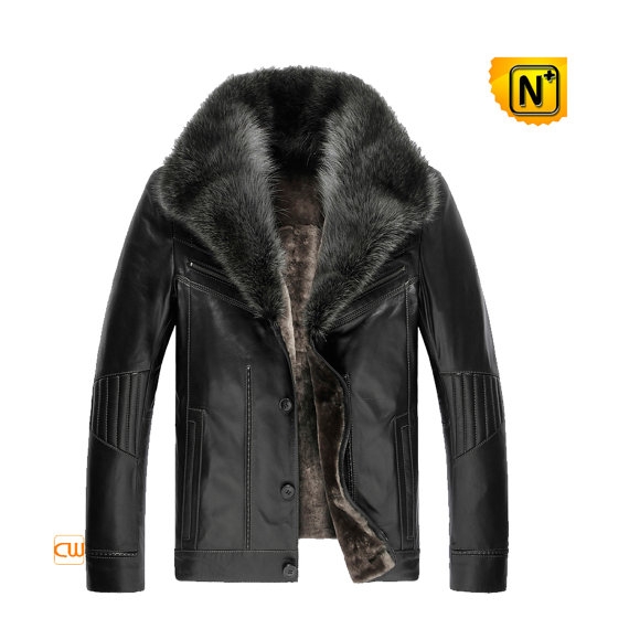 Sheepskin Jacket Fox Fur Collar CW851218