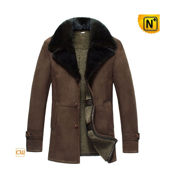 Sheepskin Jacket Mink Fur Collar CW877039