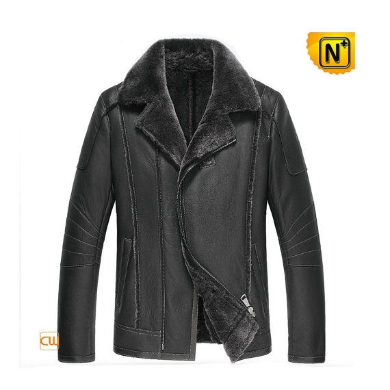 Sheepskin Leather Jacket Black CW852202