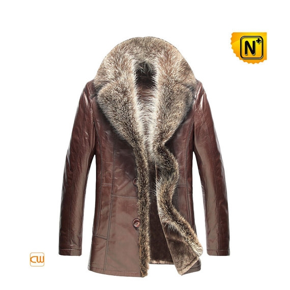 Sheepskin Raccoon Fur Coat Mens CW868889