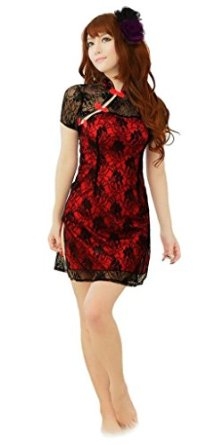Shmimy Women's Lace Racy Cheongsam