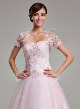 Short Sleeve Lace Special Occasion Wrap