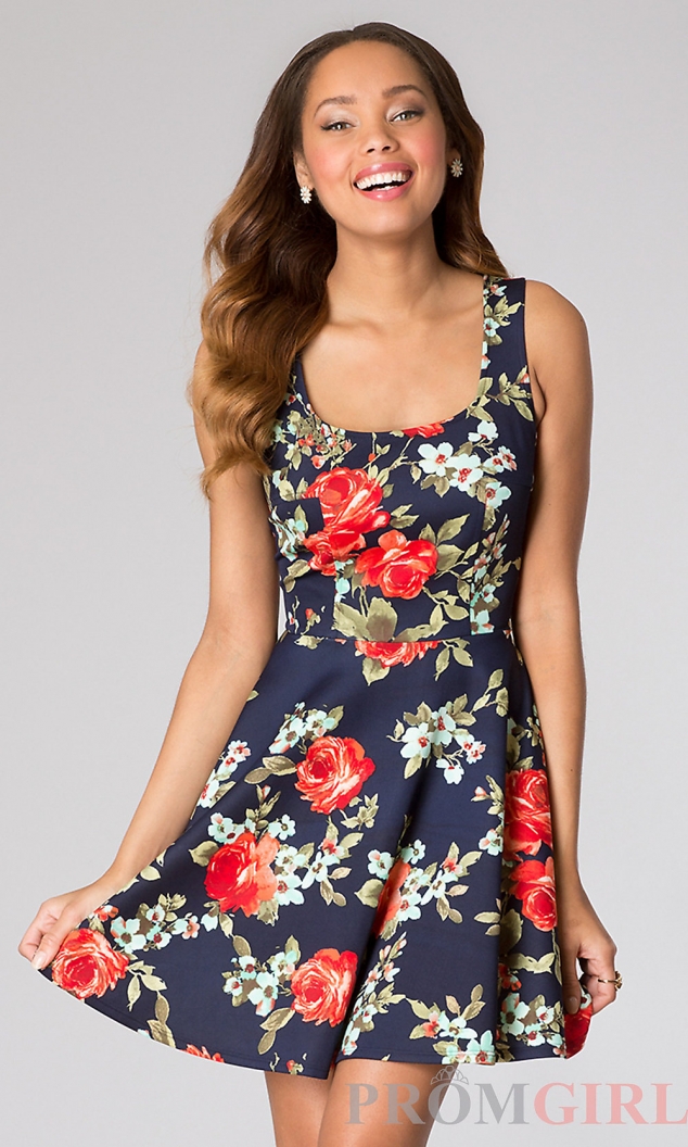 Short Sleeveless Print Dress