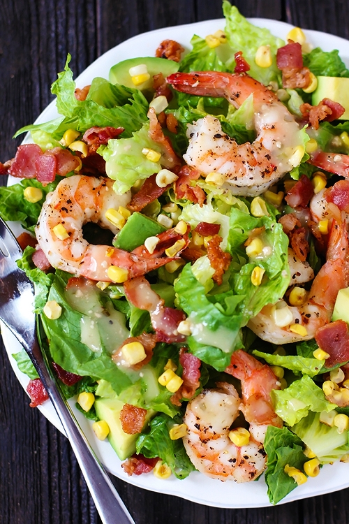 Shrimp, Avocado and Roasted Corn Salad