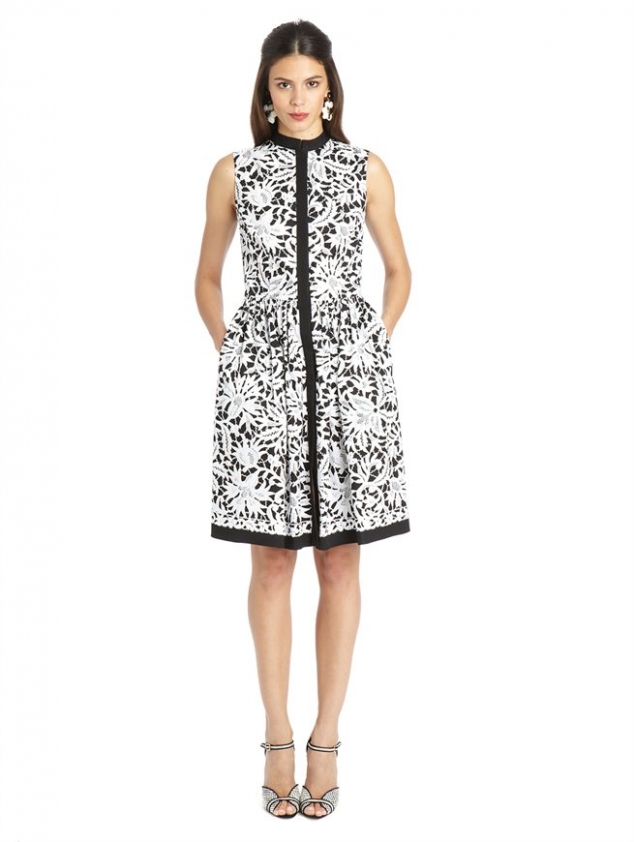 SLEEVELESS COTTON POPLIN DRESS