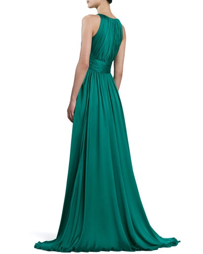 Sleeveless Pleated Gown - Image 2