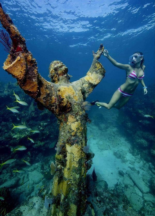 Snorkel with Christ of the Abyss off Key Largo, Florida