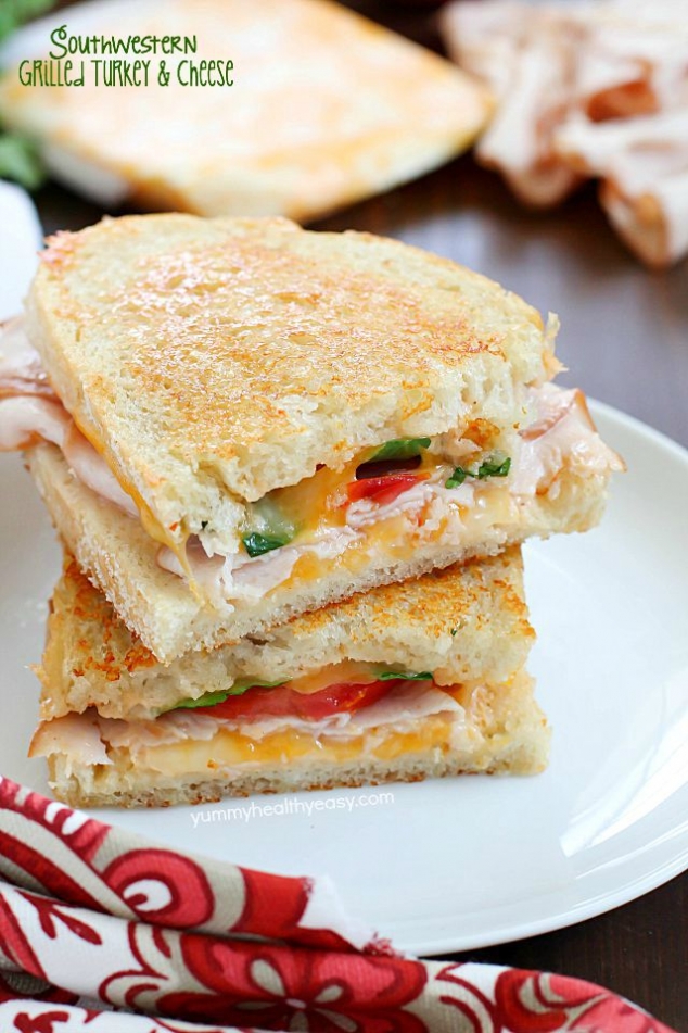 Southwestern Crispy Grilled Turkey and Cheese Sandwiches with Chipotle Mayo