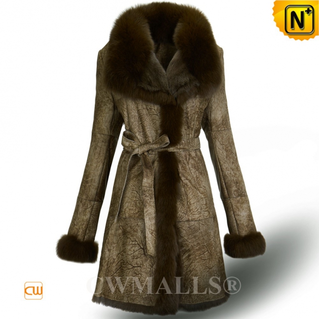 SPANISH Brand | CWMALLS® Madrid Fur Trimmed Shearling Coat CW607057 [Global Free Shipping]