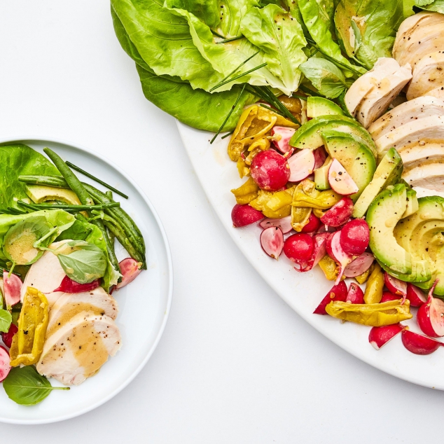 Spring Chicken Salad with Smashed Green Beans