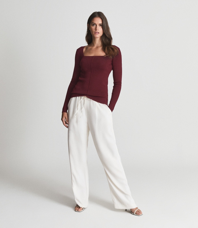 Square Neck Jersey Top