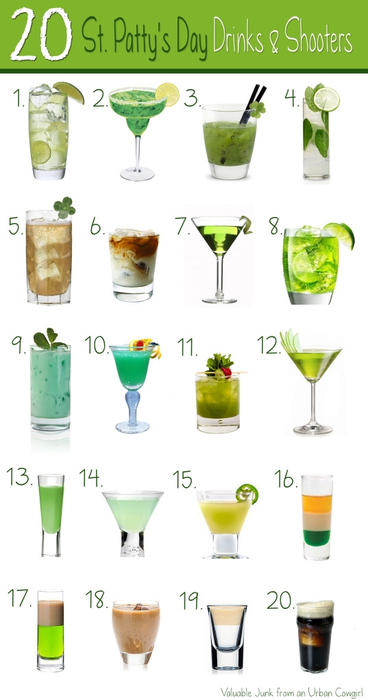 St Patrick's Day drinks & shooters