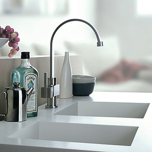 Stainless Steel Contemporary Kitchen Faucet - Brushed Finish-- FaucetSuperDeal.com