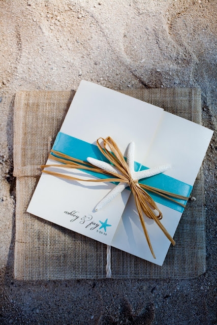Starfish wedding invitations