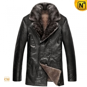 Stockholm Sheepskin Jacket Leather Pea Coat CW868886