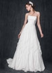 Strapless A-Line Chiffon Gown with Ruffle Skirt