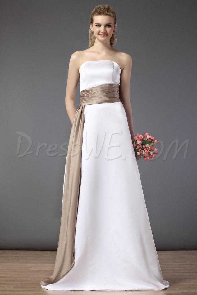 Strapless A-line Floor-length Bridesmaid Dress