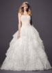 Strapless Ball Gown with Organza Ruffle Skirt Styl