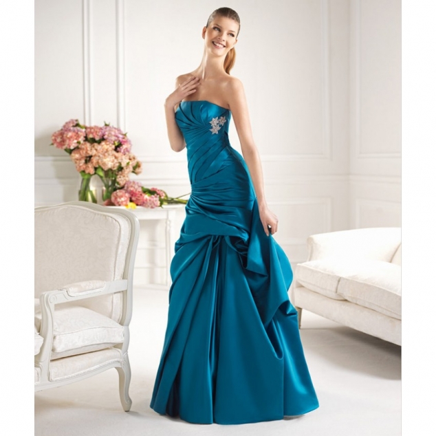 Strapless Sheath Ruching Floor Length Cocktail Dresses