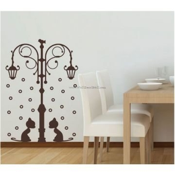 Street Light And Cats Wall Decals