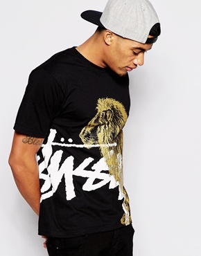 Stussy T-Shirt with Lion Print