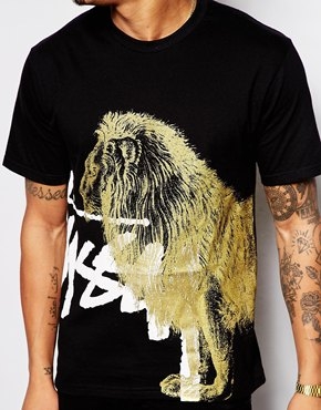 Stussy T-Shirt with Lion Print - Image 2