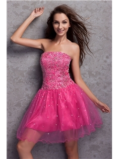 Stylish Mini/Short A-line Strapless Miriama's Cocktail Prom/Homecoming Dress