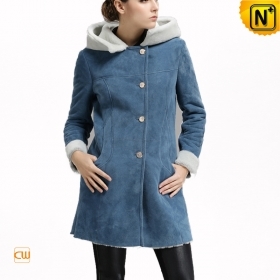Suede Leather Shearling Womens Coat CW644358