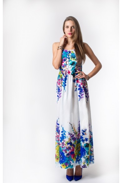 SULLIVAN DRESS - GARDEN FLOWER BLUE/WHITE