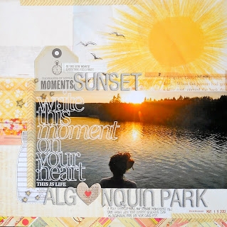 Sunset scrapbook layout