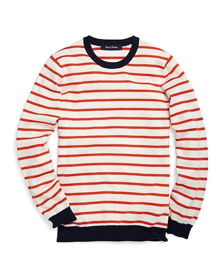 Supima Red Stripe Sweater by Brooks Brothers