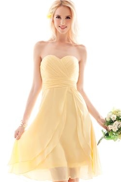 Sweet A-line Sweetheart Pleats Short Bridesmaid Dress