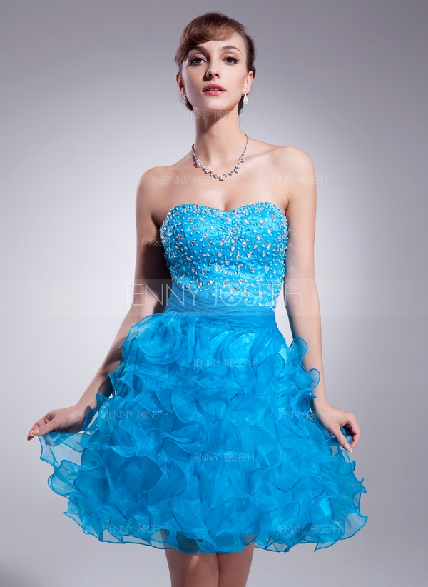 Sweetheart-Knaelang-Organzastof-Satin-Homecoming-Kjole-Med-Perlebr