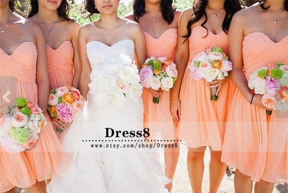 Sweetheart Peach Bridesmaid Dress