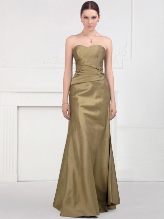 Taft Herzausschnitt A-Linie Abendkleid mit Plissee