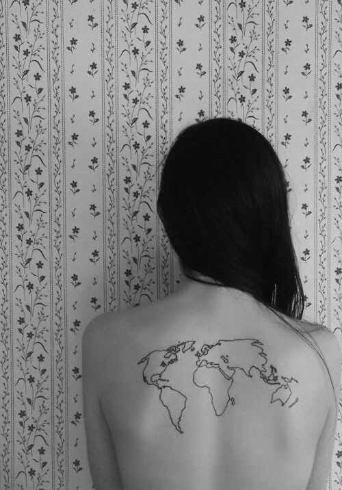 Tattoo of world map