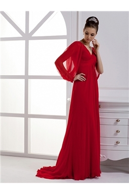 Tempting A-Line Floor-Length V-Neck Party/Evening Dress(6334) - Image 2