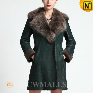 Toronto Womens Fur Trim Shearling Coat CW651312